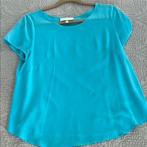 Yumi Kim Blue Cap Sleeve Blouse Relaxed Fit